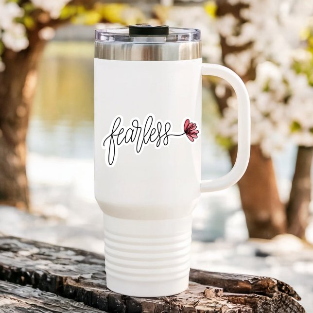 Furchtlose Word-Blume Notebook | Die Aufkleber (Fearless Affirmation Vinyl Sticker by PiggyPrints Stickers. )