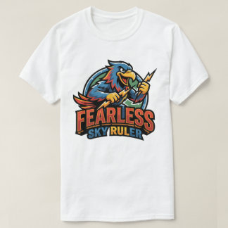 Furchtloser Fallschirmspringer mit farbenfrohem Fa T-Shirt