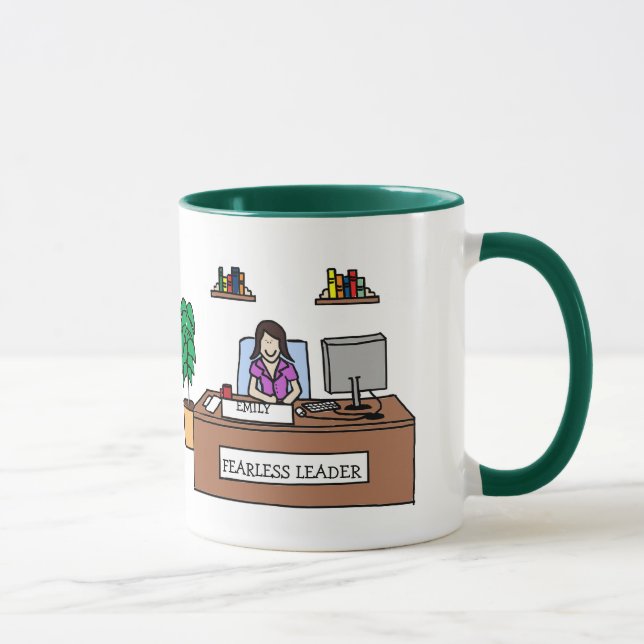 Furchtloser Führer - personalisierte Cartoon-Tasse Tasse (Rechts)