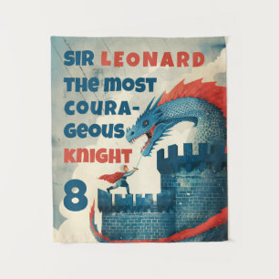 Furchtloser Ritter und Drache Wandteppich