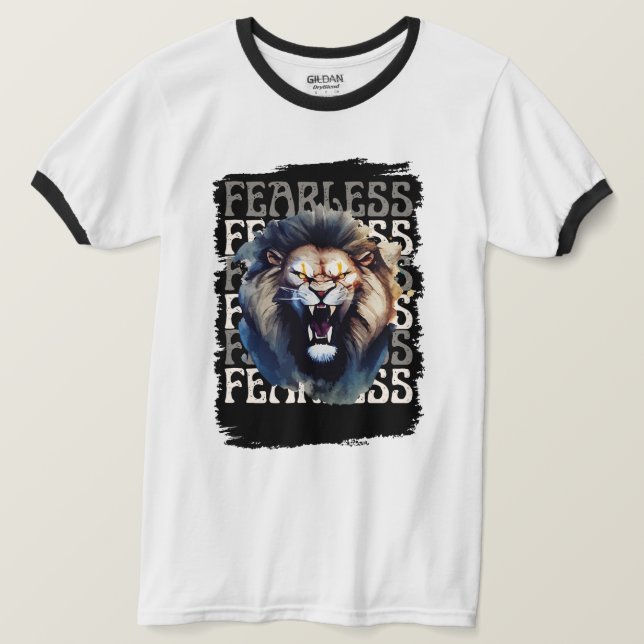 Furchtloser Roar - kühne Löwe T-Shirt (Design vorne)
