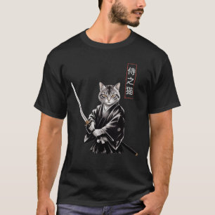 Furchtloser Samurai-Katze Mit Katana Japanischer K T-Shirt