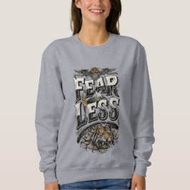 Furchtloser Tiger-Berg-Motivations-Grafik-Sweatshi Sweatshirt