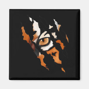 Furchtloser Tiger Katzenauge Kralle Silhouette Magnet
