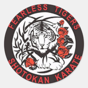 Furchtloser Tiger Shotokan Karate-Logo-Aufkleber Runder Aufkleber
