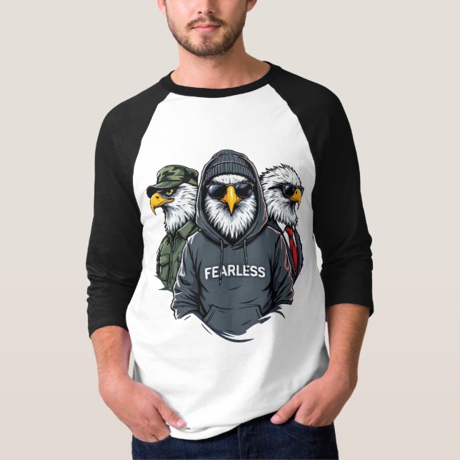 Furchtloses Adlerviertel - mutiges und kraftvolles T-Shirt (Vorderseite)