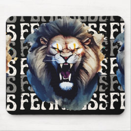Furchtloses Brüllen – Kühner Löwe  Mousepad