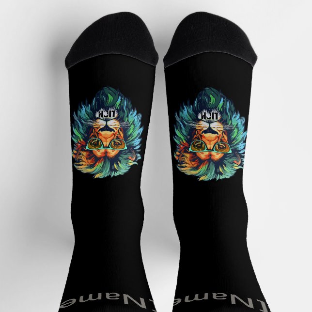 Furchtloses Brüllen – Kühner Löwe  Socken (Oben)