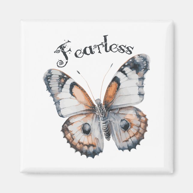Furchtloses Butterfly-Aquarellbild, Angst Magnet (Vorne)