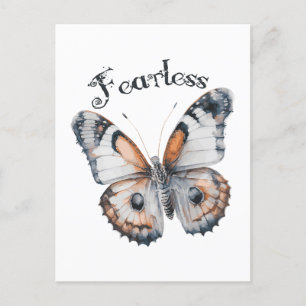 Furchtloses Butterfly-Aquarellbild, Angst Postkarte