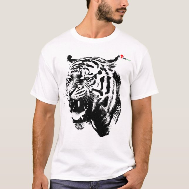 "Furchtloses Roar" Roaring Tiger T - Shirt (Vorderseite)