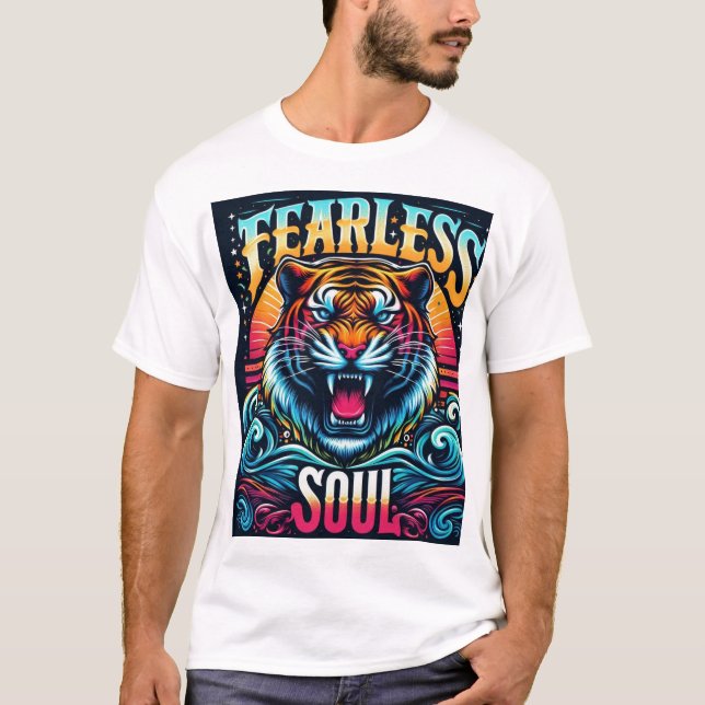 Furchtloses Soul - Lebhaftes Tigerwerk T-Shirt (Vorderseite)