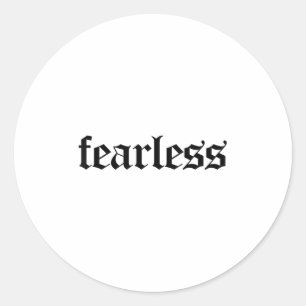 Furchtloses T-Shirt, furchtlos und starke Motivati Runder Aufkleber