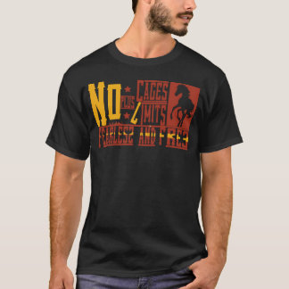 Furchtloses und freies Pferd Vintag T-Shirt