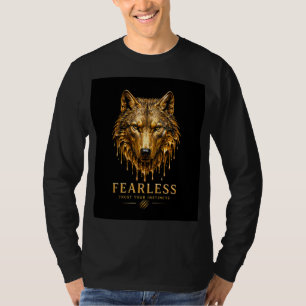 Furchtloses Wolf-Tier-Zitat-Design 🐺 T-Shirt
