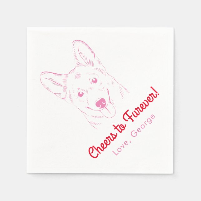 Furever freut sich! Corgi Wedding Napkins Serviette (Vorderseite)