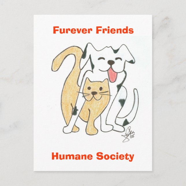 Furever Friends Humane Society Postcard Postkarte (Vorderseite)