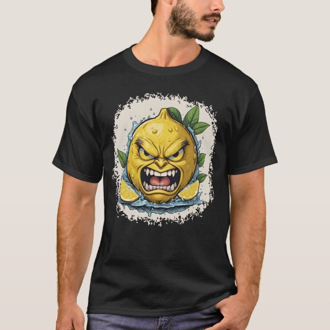 Furious Lemon Face with Splash Effect   T-Shirt (Vorderseite)