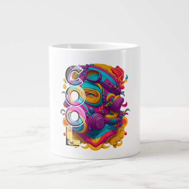 FURISTISCHE ABBILDUNG MIT GASMASK. Jumbo-Tasse (Vorderseite)