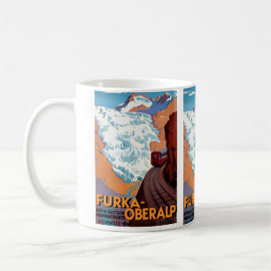 Furka Oberalp Schweizer Vintages Bahnplakat Tasse