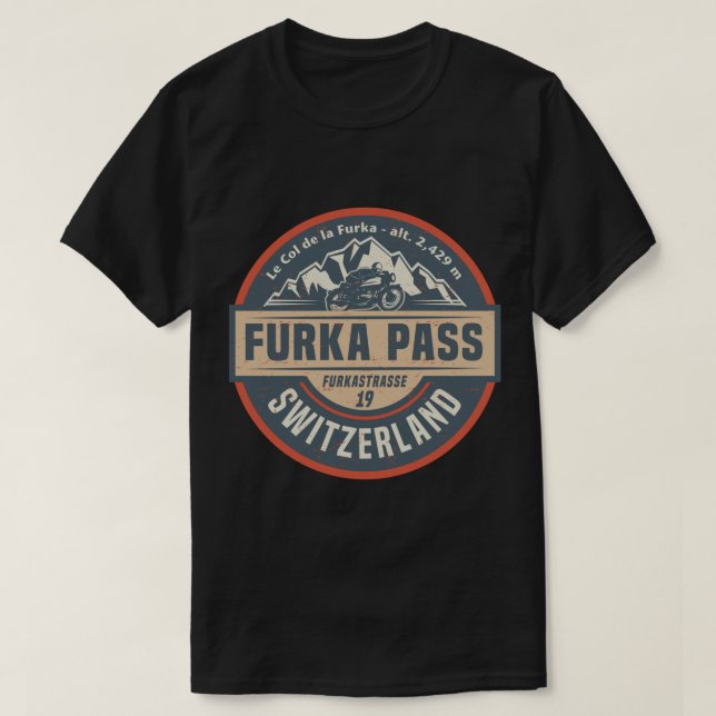 Furka Pass, Schweiz Aufkleber T-Shirt (Design vorne)