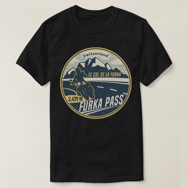 Furka Pass Schweiz T-Shirt (Design vorne)