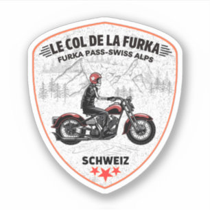 Furka-Pass - Schweizer Gebirgspass-Straßenreise Mo Aufkleber