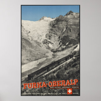 Furka Vintage Travel Poster und Retro Prints