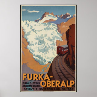 Furka Vintage Travel Poster und Retro Prints