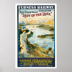 Furness BahnConiston England Vintage Reise Poster