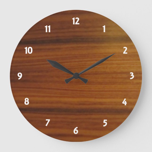 Furnier-Blattskala Große Wanduhr (Vorderseite)