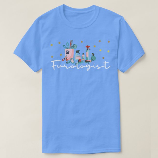 Furologe Dog Groomer Groom Business Typografy W T-Shirt (Design vorne)