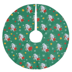 Furore Weihnachten/Winterhund Samoyed Polyester Weihnachtsbaumdecke