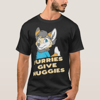 Furries geben Huggies Furry Hug Funny Niedlich OwO T-Shirt