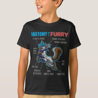 Furry - Anatomie eines Furry - Cartoon Wolf T-Shirt