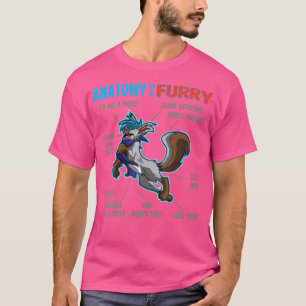Furry Anatomy of a Furry Cartoon Wolf T-Shirt