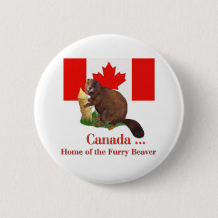 Furry Beaver Button