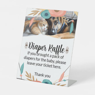 Furry Big Brothers Baby Shower Diaper Raffle Sockelschild