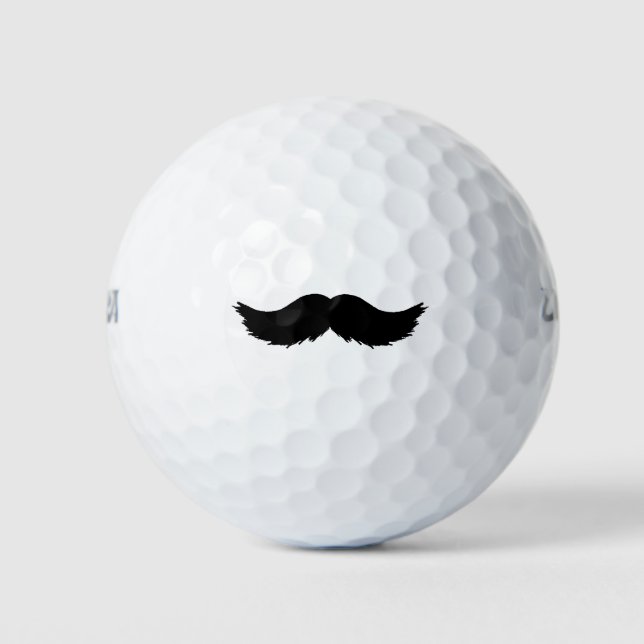 Furry Black Mustache Golfball (Vorderseite)