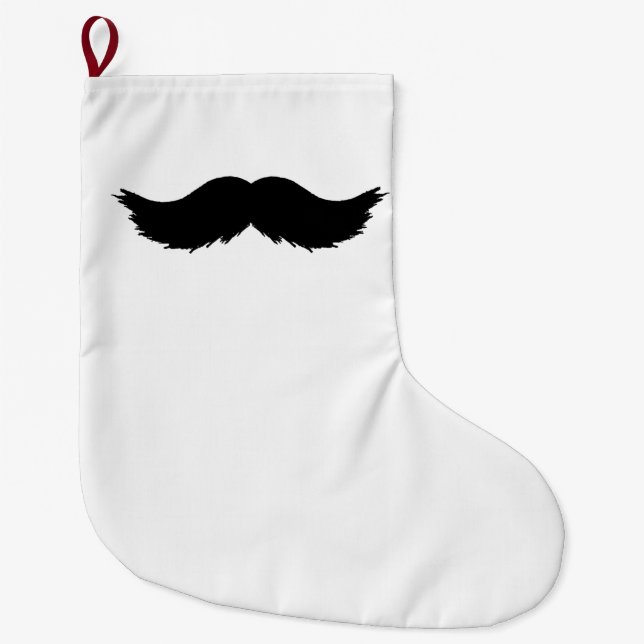 Furry Black Mustache Großer Weihnachtsstrumpf (Vorderseite)