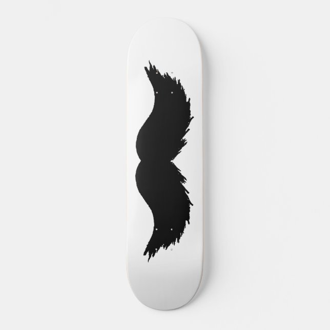 Furry Black Mustache Skateboard (Vorderseite)