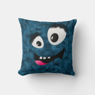 Furry Blue Monster Kissen