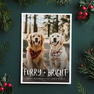 Furry Bright Niedlich Funny Pet Hund Foto Weihnach Feiertagskarte