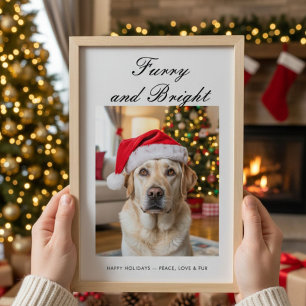 Furry & Bright Simple Family Holiday Card Feiertagskarte