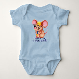 Furry Cheese Man Business Mouse Krawatte Nerdy Baby Strampler