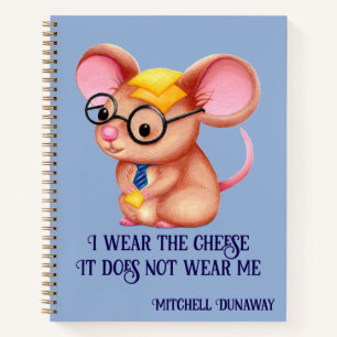 Furry Cheese Man Business Mouse Krawatte Nerdy Notizbuch