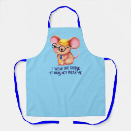 Furry Cheese Man Business Mouse Tie Glasses Nerdy Schürze