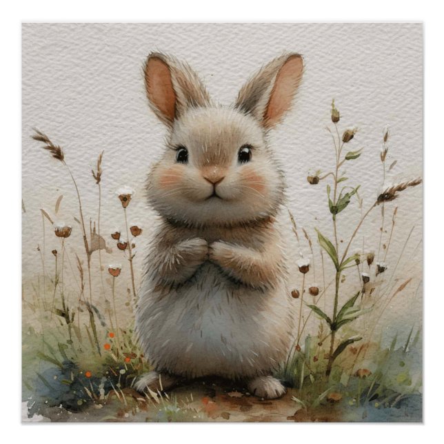 Furry Face: Ein bisschen Whimsy Bunny Poster (Vorderseite)