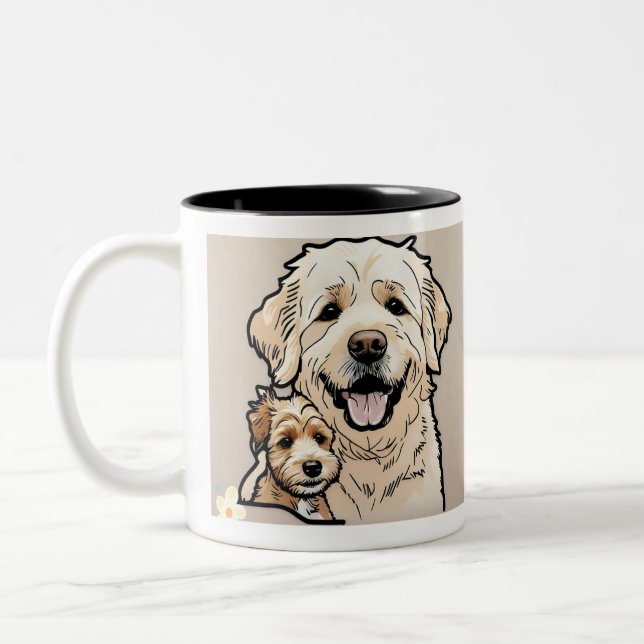 "Furry Family Krawatte" Zweifarbige Tasse (Links)
