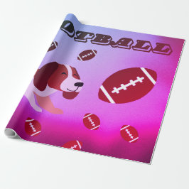 Furry Football Fun Puppy-Inspiriert Purpple Geschenkpapier
